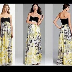 DVF Diane von Furstenberg Asti Silver Dot Marble Circus Yellow Maxi Dress 8